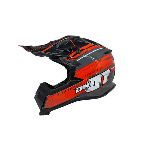 CASCO CROSS JH601 NEGRO/ROJO 01 BRILLANTE TALLA M
