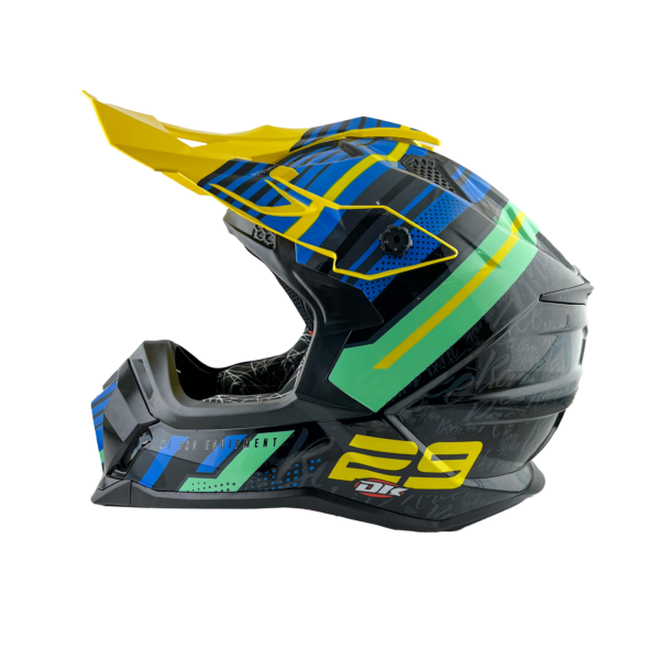 CASCO CROSS JH601 NEGRO/VERDE 29 BRILLANTE TALLA M
