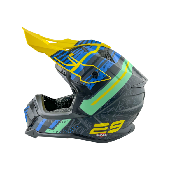 CASCO CROSS JH601 NEGRO/VERDE 29 MATE TALLA M