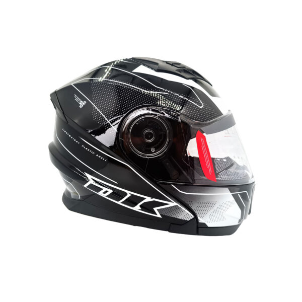 CASCO CONVERTIBLE JH901 NEGRO/BLANCO BRILLANTE TALLA M