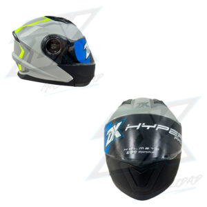 CASCO CONVERTIBLE JH901 GRIS/AMARILLO NEON BRILLANTE VISOR TRANSPARENTE TALLA M