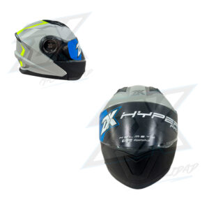 CASCO CONVERTIBLE JH901 GRIS/AMARILLO NEON BRILLANTE VISOR TRANSPARENTE TALLA L